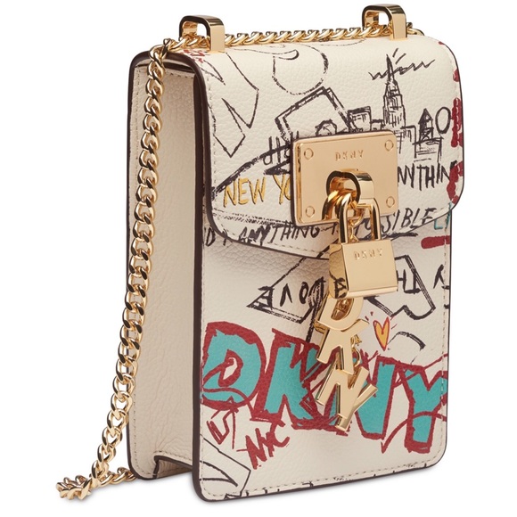 Dkny Bags Dkny Graffiti Logo Pebble Leather Crossbody Poshmark